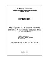 Một số yếu tố ảnh hưởng đến khả năng tiếp cận nước sạch của người nghèo đô thị 