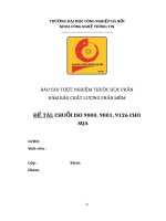 Báo cáo đảm bảo chất lượng phần mềm chuỗi ISO 9000, 9001, 9126 cho SQA