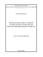 Tiếp thu giá trị văn hóa của thế giới vào việc xây dựng văn hóa việt nam trong tiến trình hội nhập quốc tế hiện nay 