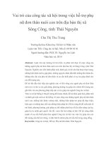 Vai trò của công tác xã hội trong việc hỗ trợ phụ nữ đơn thân nuôi con trên địa bàn thị xã sông công tỉnh thái nguyên 