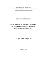 Đảng bộ tỉnh quảng trị lãnh đạo sự nghiệp giáo dục đào tạo từ năm 2001 đến năm 2010 