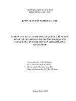 NGHIÊN cứu đề XUẤT PHƯƠNG án QUẢN lý RỪNG bền VỮNG tại CHI NHÁNH lâm TRƯỜNG TRƯỜNG sơn THUỘC CÔNG TY TNHH MTV LCN LONG đại, TỈNH QUẢNG BÌNH 