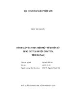 Đánh giá việc thực hiện một số quyền sử dụng đất tại huyện duy tiên, tỉnh hà nam   