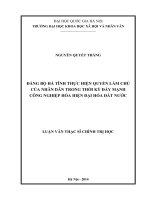 Đảng bộ hà tĩnh thực hiện quyền làm chủ của nhân dân trong thời kỳ đẩy mạnh công nghiệp hóa hiện đại hóa đất nước 