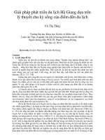 Giải pháp phát triển du lịch hà giang dựa trên lý thuyết chu kỳ sống của điểm đến du lịch 