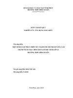 Một số bài tập phát triển sức mạnh tốc độ nhằm nâng cao thành tích chạy 100m cho nam học sinh lớp 10 trường THPT bình xuyên 