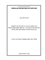 Nghiên cứu kỹ thuật an toàn thông tin trong kiểm phiếu điện tử   ứng dụng cho trường trung học phổ thông chuyên hạ long 