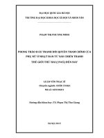 Phong trào đấu tranh đòi quyền tham chính của phụ nữ ở nhật bản từ sau chiến tranh thế giới thứ hai 1945 đến nay 