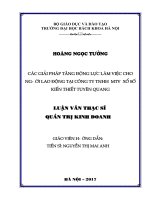 Các giải pháp tăng động lực làm việc cho người lao động tại công ty TNHH MTV xổ số kiến thiết tuyên quang 