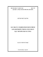 Luận án tiến sĩ giá trị của nghiệm pháp kích thích gonadotropin trong chẩn đoán dậy thì sớm trung ương 