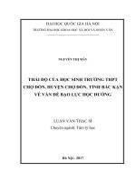 Thái độ của học sinh trường thpt chợ đồn huyện chợ đồn tỉnh bắc kạn về vấn đề bạo lực học đường 