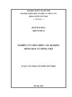 Nghiên cứu đối chiếu câu bị động tiếng hán và tiếng việt 