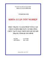 THỰC TRẠNG và GIẢI PHÁP NÂNG CAO CHẤT LƯỢNG đội NGŨ cán bộ CÔNG CHỨC tại ủy BAN NHÂN dân HUYỆN bố TRẠCH, TỈNH QUẢNG BÌNH 