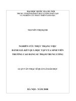 Nghiên cứu thực trạng việc đánh giá kết quả học tập của sinh viên trường cao đẳng sư phạm trung ương 