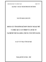 khảo sát tình hình kê đơn thuốc ngoại trú và hiệu quả can thiệp của dược sĩ tại bệnh viện đa khoa trung tâm tiền giang 