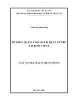 Tổ chức quản lý hồ sơ tài liệu lưu trữ tại bệnh viện k 