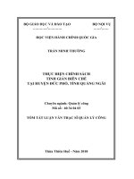 Tóm tắt Luận văn Thạc sĩ Quản lý công: Thực hiện chính sách tinh giản biên chế tại huyện Đức Phổ, tỉnh Quảng Ngãi