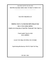 Phòng ngừa vị thành niên phạm tội dựa vào cộng đồng nghiên cứu trường hợp xã nghi phú thành phố vinh nghệ an 