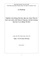 Nghiên cứu hứng thú học các môn tâm lý học của sinh viên khoa công tác xã hội trường đại học lao động xã hội 