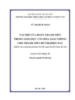 Vai trò của đoàn thanh niên trong giáo dục văn hóa giao thông cho thanh niên đô thị hiện nay nghiên cứu trường hợp phường cầu dền quận hai bà trưng hà nội 