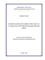 Đánh giá sự hài lòng trong công việc của cán bộ, giảng viên trường đại học phương đông 