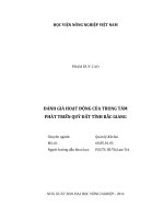 Đánh giá hoạt động của trung tâm phát triển quỹ đất tỉnh bắc giang   