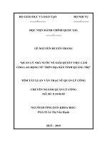 Tóm tắt Luận văn Thạc sĩ Quản lý công: Quản lý Nhà nước về giải quyết việc làm cho lao động nữ trên địa bàn tỉnh Quảng Trị