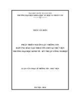Phát triển nguồn lực thông tin đáp ứng đào tạo theo tín chỉ tại thư viện trường đại học kinh tế kỹ thuật công nghiệp 