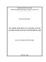 Sức khỏe tinh thần của người cao tuổi tại một số quận huyện thành phố hà nội 