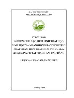 Nghiên cứu đặc điểm sinh thái học, sinh học và nhân giống bằng phương pháp giâm hom loài khôi tía (ardisia silvestris pitard) tại thạch an, cao bằng 