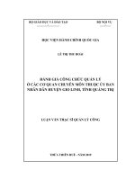 Luận văn Thạc sĩ Quản lý công: Đánh giá công chức quản lý ở các cơ quan chuyên môn thuộc Ủy ban nhân dân huyện Gio Linh, tỉnh Quảng Trị