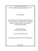 Sự hài lòng của du khách đối với dịch vụ lưu trú trong các khách sạn 3 sao ở huế nghiên cứu trường hợp khách sạn duy tân huế và khách sạn heritage huế 