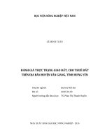 Đánh giá thực trạng giao đất, cho thuê đất trên địa bàn huyện văn giang, tỉnh hưng yên   