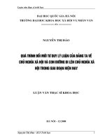 Quá trình đổi mới tư duy lý luận của đảng ta về chủ nghĩa xã hội và con đường đi lên chủ nghĩa xã hội trong giai đoạn hiện nay 