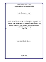 Nghiên cứu thành phần hóa học và một số hoạt tính sinh học của loài xuyên tâm liên (andrographis paniculata (burm  f ) nees) và loài vân mộc hương (saussurea costus (falc ) lipsch ) ở việt nam 