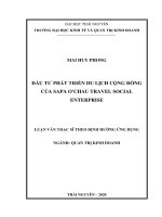 Đầu tư phát triển du lịch cộng đồng của sapa ochau travel social enterprise 