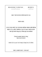 Tóm tắt Luận văn Thạc sĩ Quản lý công: Cải cách thủ tục hành chính theo mô hình một cửa liên thông tại UBND huyện Bố Trạch, tỉnh Quảng Bình