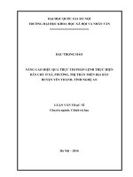 Nâng cao hiệu quả thực thi pháp lệnh thực hiện dân chủ ở xã phường thị trấn trên địa bàn huyện yên thành tỉnh nghệ an 