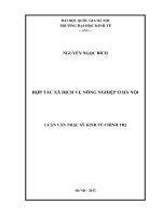 Hợp tác xã dịch vụ nông nghiệp ở hà nội 