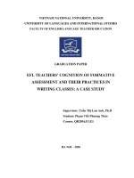Efl teachers’ cognition of formative assessment and their practices in writing classes a case study 