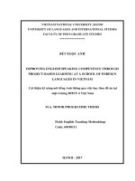 Cải thiện kỹ năng nói tiếng anh thông qua việc học theo đề án tại một trường đhnn ở việt nam m a minor programme thesis linguistics 