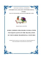 Some common strategies to deal with non equivalence in the translation of vietnamese traditional costumes 