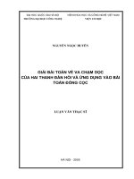 Giải bài toán về va chạm dọc của hai thanh đàn hồi và ứng dụng vào bài toán đóng cọc 