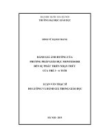 Đánh giá mức độ ảnh hưởng của phương pháp giáo dục montessori đến sự phát triển nhận thức của trẻ 3 6 tuổi 