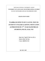 Washback effects of c1 level test on students’ english learning motivation as perceived by 2nd year mainstream students felte ulis vnu 