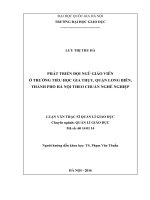 Phát triển đội ngũ giáo viên ở trường tiểu học gia thụy quận long biên thành phố hà nội theo tiêu chuẩn nghề nghiệp 