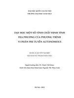 Dạy học một số tính chất định tính địa phương của phương trình vi phân phi tuyến autonomous 