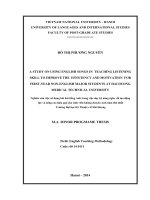 A study on using english songs in teaching listening skill to improve the efficiency and motivation for first year non english major students at hai duong medical technical university 