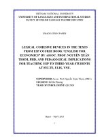 Phương tiện liên kết văn bản trong sách giáo trình english for economics cho sinh viên năm 3 khoa spta hnn hqghn 