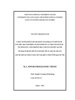 Sử dụng tài liệu đọc hiểu bổ trợ để phát triển từ vựng cho sinh viên năm thứ nhất 